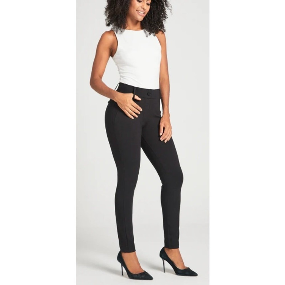 Betabrand Classic DPYP Dress Pant Yoga Pants Long S Black Skinny Stretch Ponte